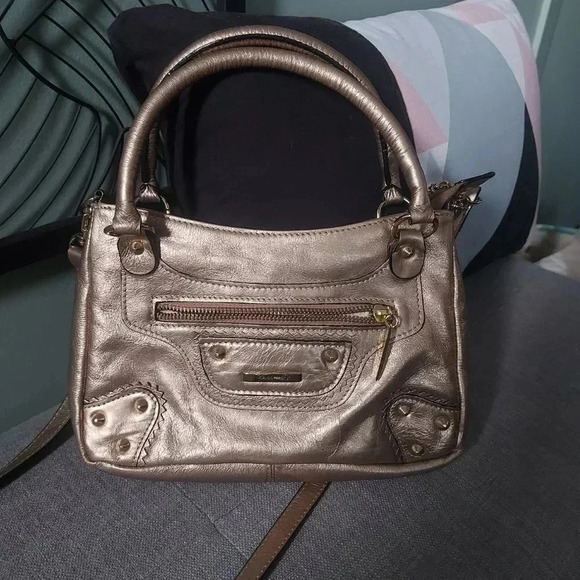 Claudio Ferrici | Mini Moto Bag Champaing Color Leather with Gold Hardware - Picture 13 of 13